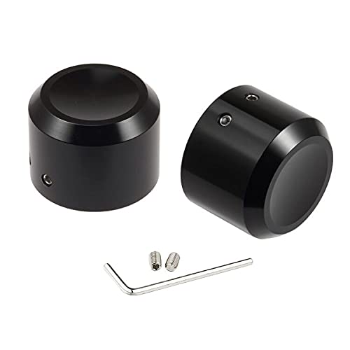 Benlari Black Front Axle Nut Caps Covers Compatible for Harley Touring Softail Sportster Dyna Road King Electra Street Glide 2008-2024